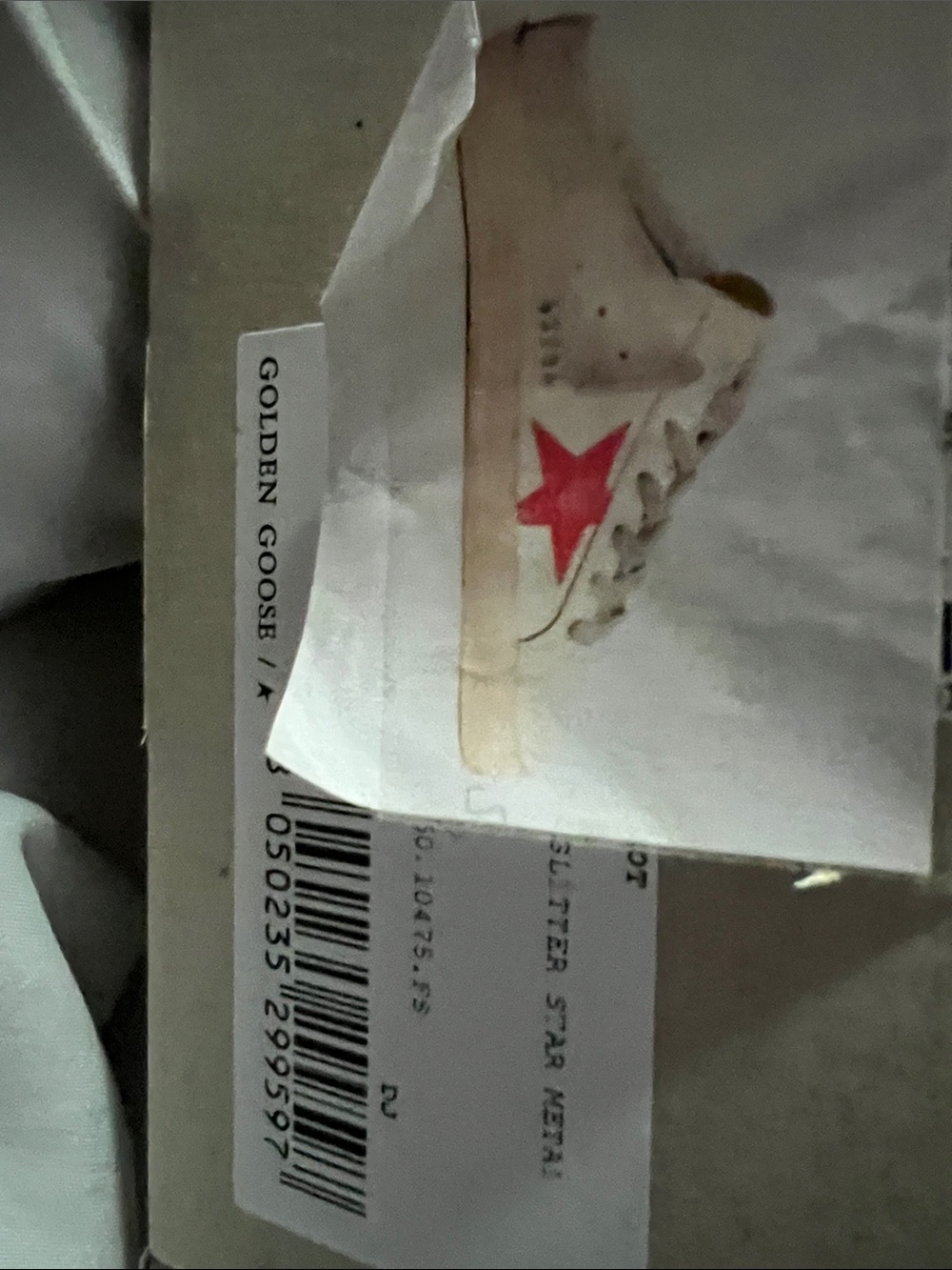 Golden Goose White Leather Low-Top Sneaker with Pink Star - Picture 4 of 4
